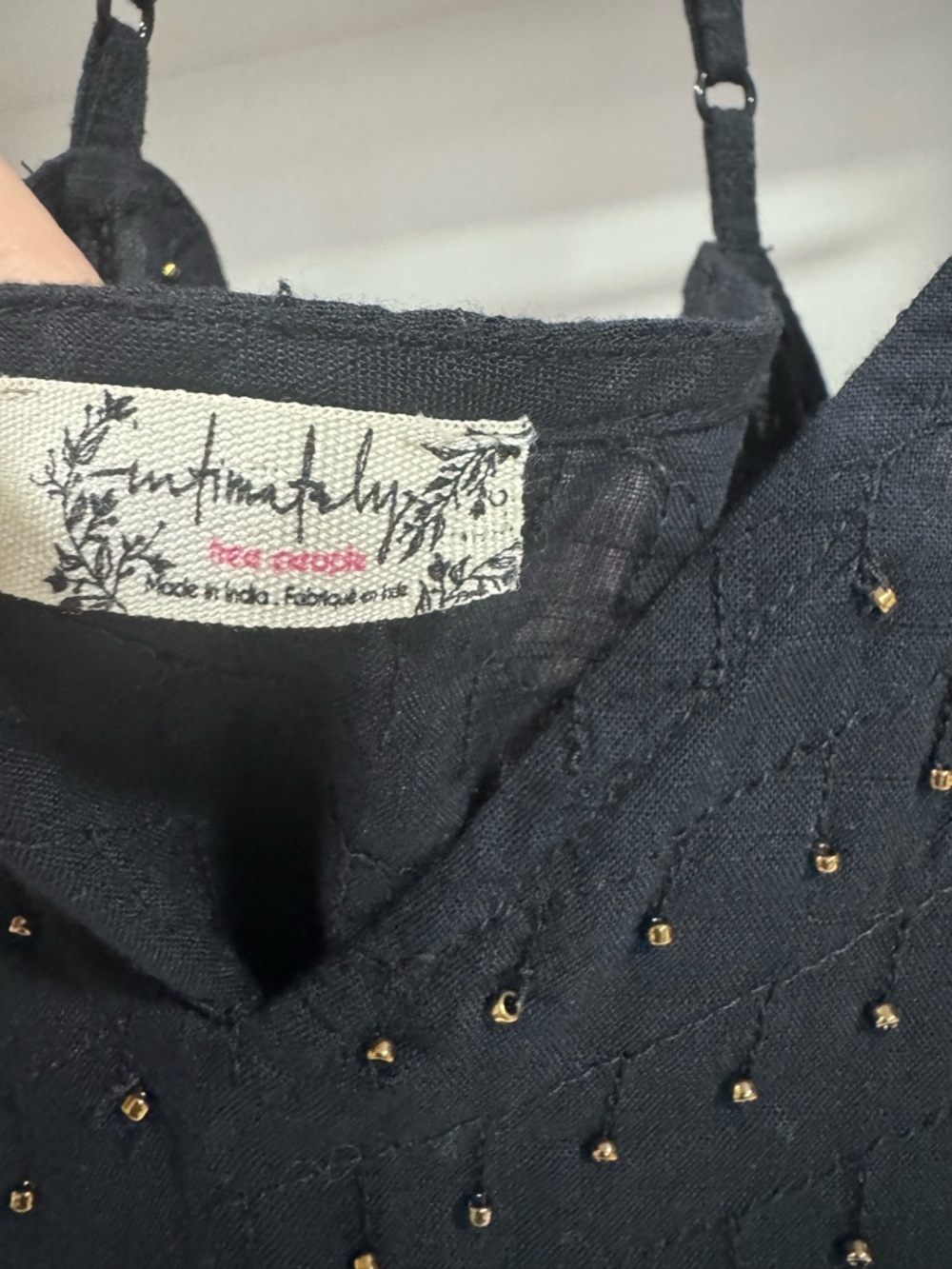 Indah Los Angeles Black Sheer Studded Lace Cami – Boho Sexy Top - Picture 5 of 5